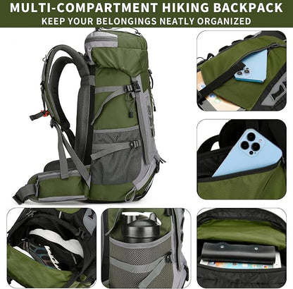 75L Hiking Backpack with Rain Cover Waterproof Camping Backpack Shoes Warehouse - Image 5