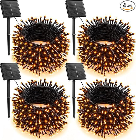 Brightown 4 Pack Solar Halloween Lights, Total 184FT 480 LED Solar String by Brightown
