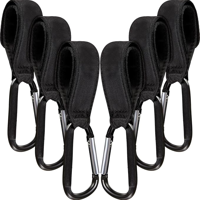 6 Pack Baby Stroller Hooks for Hanging Diaper Bags Pram Clips for Bags by Tuanse
