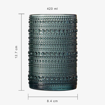 Khen Hobnail Beaded Highball Drinking Tumbler Glasses | Set of 6 | Color - Image 5