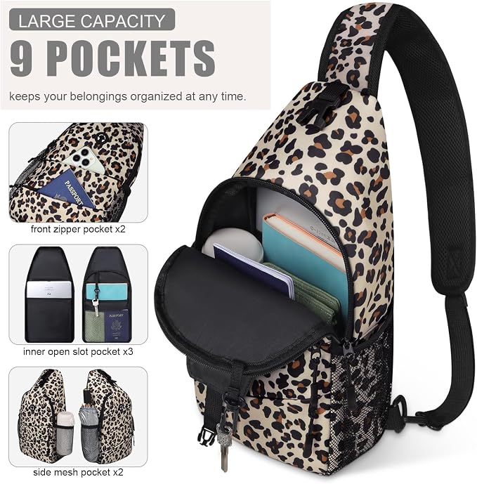 Pritent Crossbody Bags for Women Men Trendy Sling Bag Backpack Casual Chest Bag - Image 3