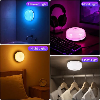 2-Pack Rechargeable Shower Light No Wiring, 15 RGBW Color Changeable Waterproof - Image 7