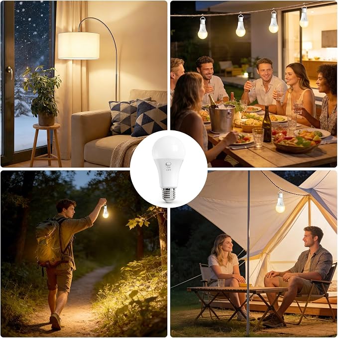 2 Pack Rechargeable Light Bulbs, Battery Operated Light Bulbs - Image 9