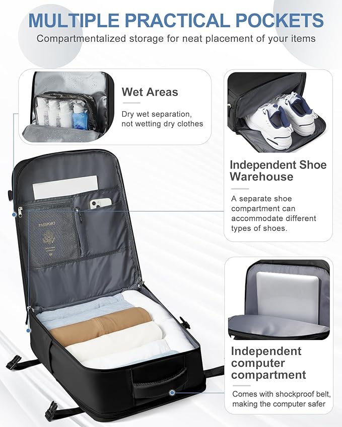 coowoz Large Travel Backpack Carry On - Image 5