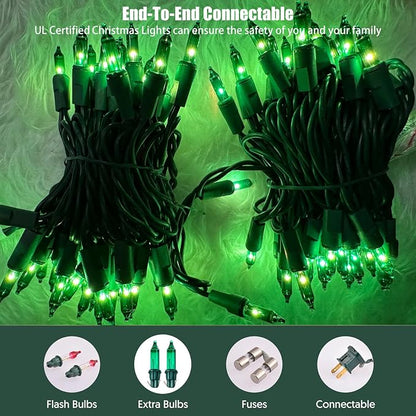 HISHINY Green String Lights 100 Count Mini St. Patrick's Day Decorations Lights - Image 4