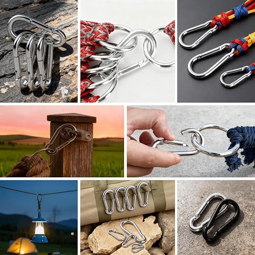 50Pack M5 Spring Snap Hooks Carabiner, 3/16" Heavy Duty Carabiner Clips Chain - Image 7