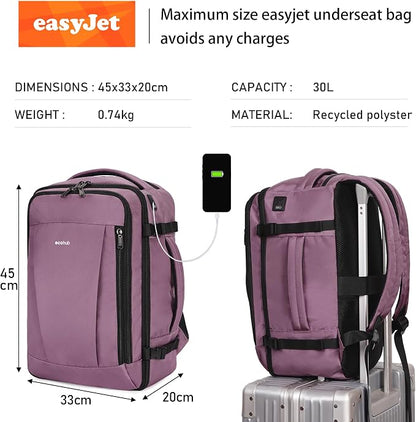 ECOHUB Travel Backpack 18x14x8 Spirit Airlines Personal Item Bag Carry On - Image 3