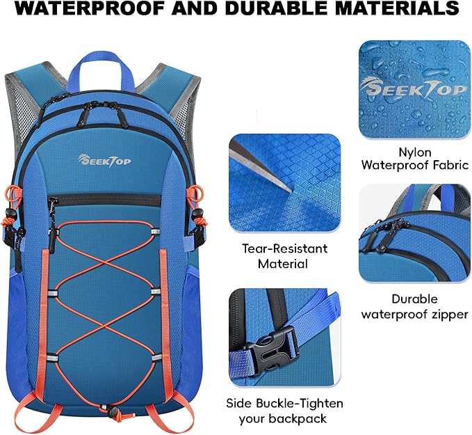 Seektop 20L Foldable Waterproof Hiking Backpack, Ultralight Small Lightweight - Image 2