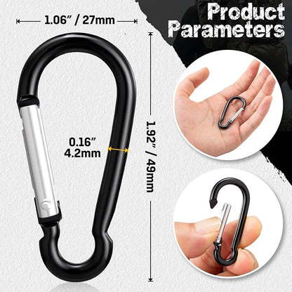 24 PCS Small Carabiner Clips, Spring Snap, Keychains Hooks, Backpacking - Image 2
