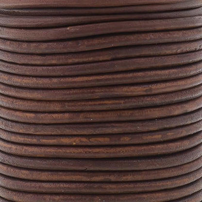 Mandala Crafts Round Genuine Distressed Brown Leather Cord - Image 3