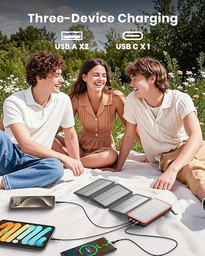 Hiluckey Solar Charger 25000mAh, Outdoor USB C Portable Power Bank - Image 6