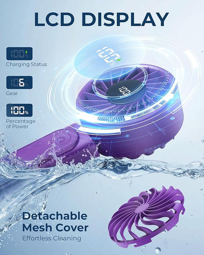 Peiyuu Portable Handheld Fan, USB Rechargeable 180° Foldable Mini Desk Fan - Image 5