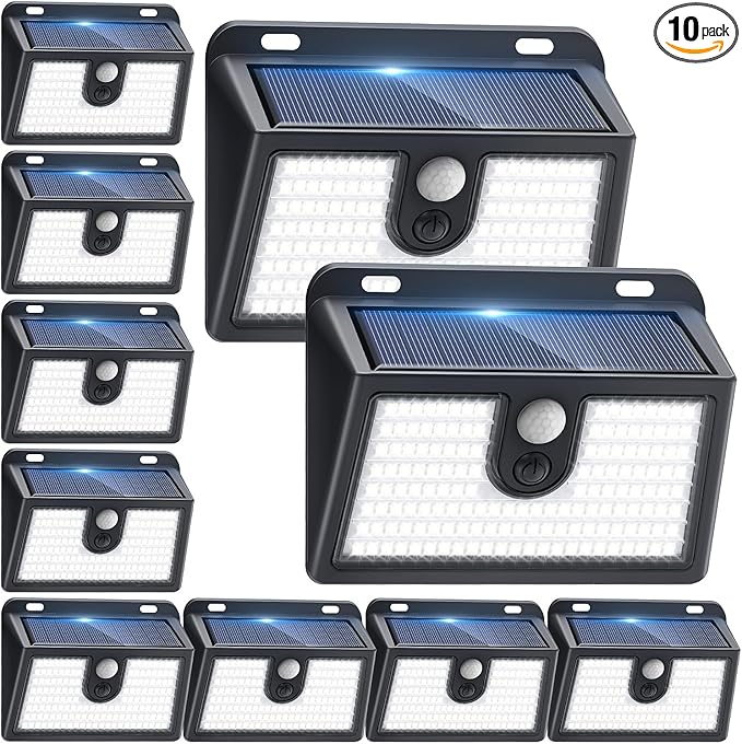 Solar Motion Sensor Outdoor Lights, Super Bright Solar Lights Outdoor Waterproof by Claoner