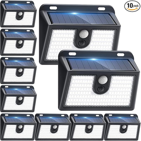 Solar Motion Sensor Outdoor Lights, Super Bright Solar Lights Outdoor Waterproof by Claoner