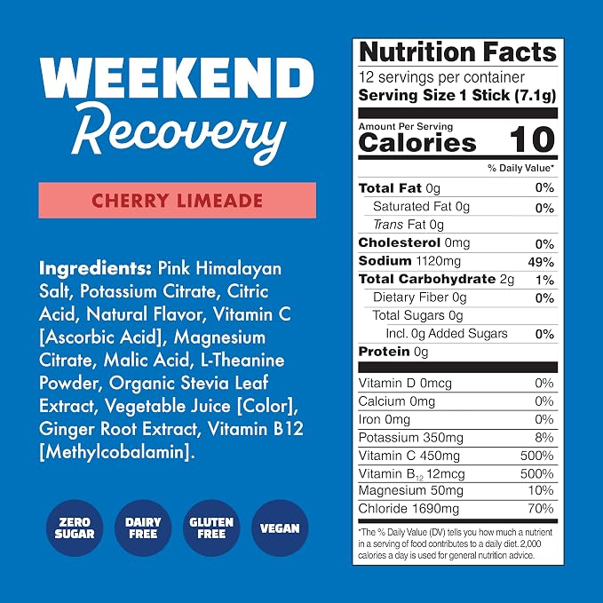 Waterboy Weekend Recovery | 3, 200mg Electrolyte Powder Packets | Ginger + - Image 4
