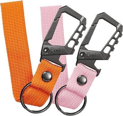 Metal heavy duty key chain carabiner clip bottle opener wrist lanyard ring car by Unknown