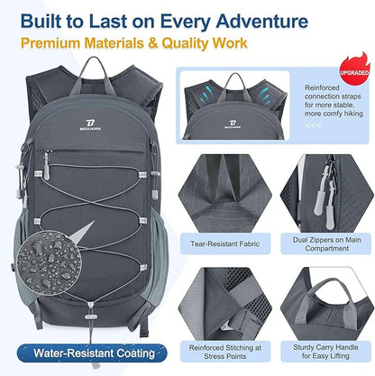 BECOJADDE Hiking Backpack 20L Small Backpack Packable Day pack Water Resistant - Image 4