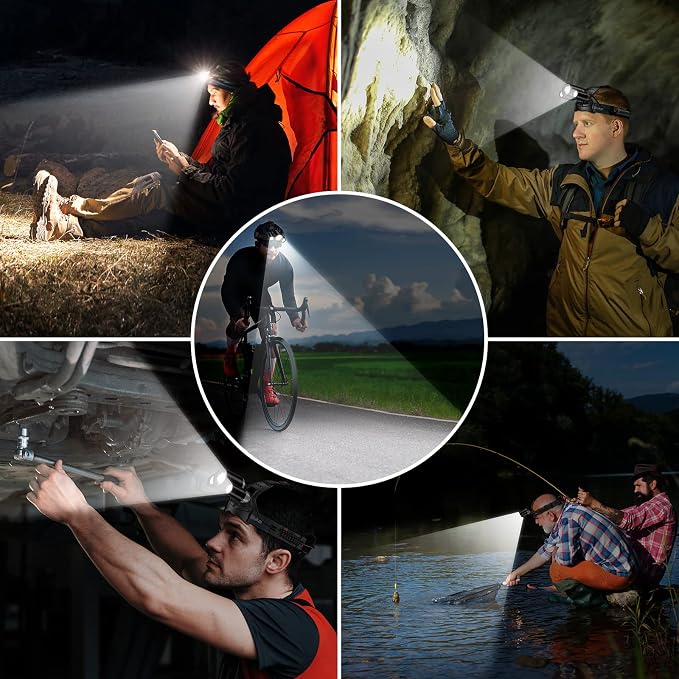 Blukar LED Headlamp, Super Bright Rechargeable Headlight Flashlight - Image 8