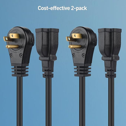Cable Matters 2-Pack 16 AWG 360° Rotating Flat Plug Extension Cord - 10ft - Image 7