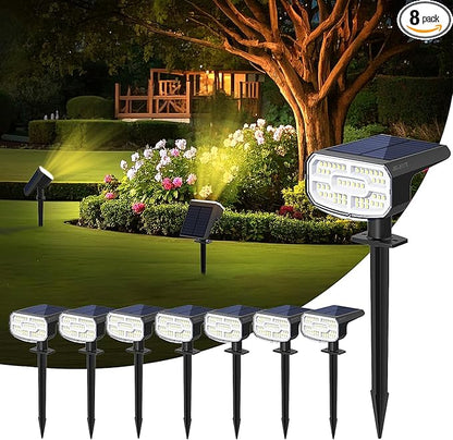 Solar Lights Outdoor Waterproof IP65, Auto On/Off, 2700K 2 Lighting Modes by JEJOT