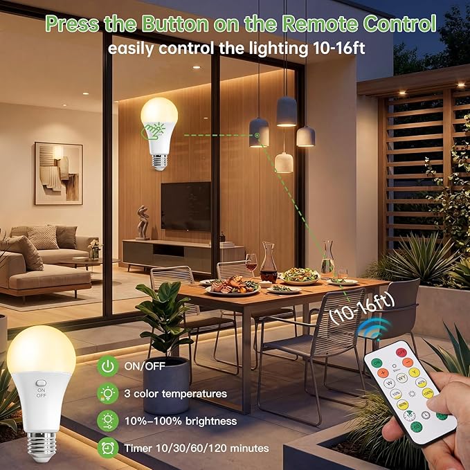 Kimjo 4 Pack Rechargeable Light Bulbs - Image 4