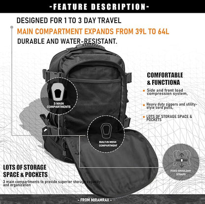 Miramrax Tactical Backpack Military Army Daypack - Image 6