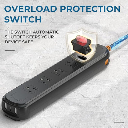 Outdoor Power Strip Weatherproof, 7-in-1 Surge Protector - Image 6