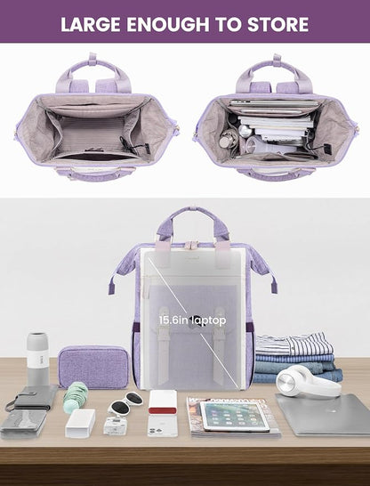 LOVEVOOK Laptop Backpack for Women Work Teacher Bag Travel Backpack, Stylish - Image 4