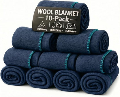 Wool Camping Blanket 10-Pack by JmrUsaInc