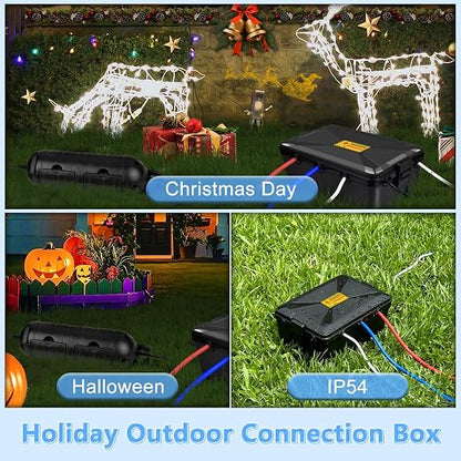 Outdoor Extension Cord Cover, NineLeaf IP54 4PK Small Weatherproof Extension - Image 2