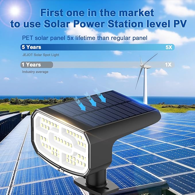 Color Changing Solar Spot Lights Outdoor Waterproof IP65, 9 Lighting Modes - Image 4