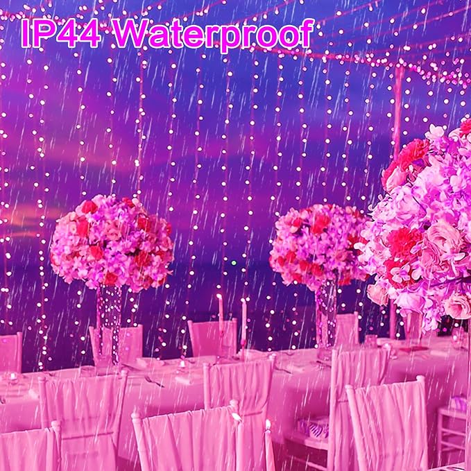 KAQ Connectable 240LED Pink String Lights Outdoor/Indoor, Extendable Plug in - Image 3