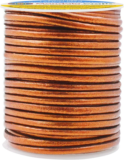 Mandala Crafts Round Genuine Copper Leather Cord - Image 2