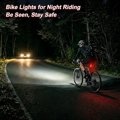 Ascher Ultra Bright USB Rechargeable Bike Light Set, Powerful Bicycle Front - Image 6