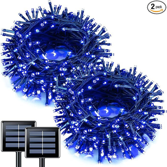 JMEXSUSS 2 Pack Solar String Lights Outdoor Waterproof, Total 66 FT 200 LED by JMEXSUSS