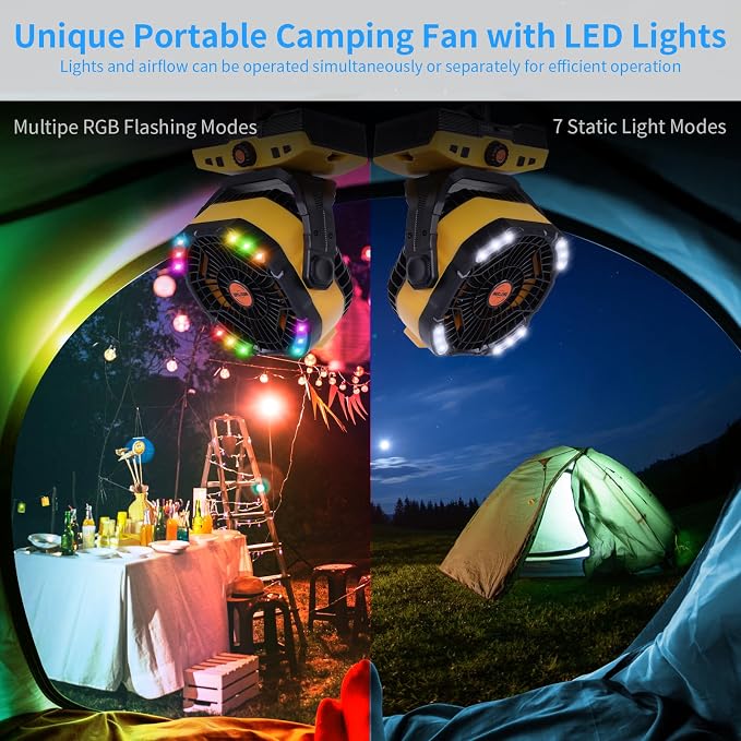 WESTTREE Camping Fan 20000mAh Rechargeable Battery Operated fan Outdoor Tent Fan - Image 5
