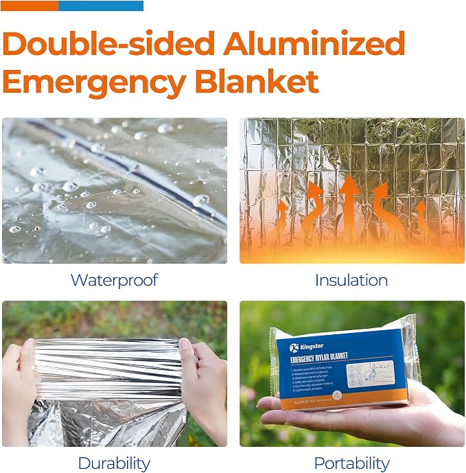 Emergency Blanket for Camping & Survival 30 Packs, Provides Thermal Protection - Image 4