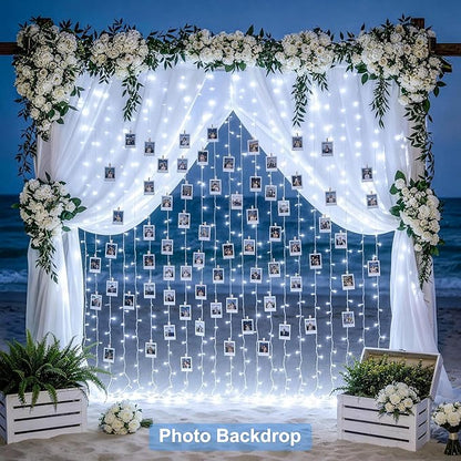 JMEXSUSS 9.5x29.5ft Curtain Lights Indoor Outdoor Decor - Image 8