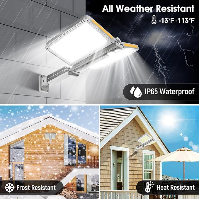 ropelux Solar Outdoor Lights, 6000LM Motion Sensor Outdoor Lights Double Big - Image 5