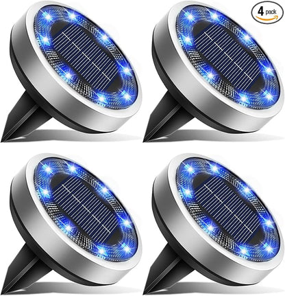 btfarm 4 Pack Solar Lights Outdoor, 8 LED Solar Ground Lights IP65 Waterproof by btfarmdecorativelighting