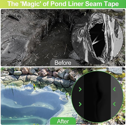 ToLanbbt Pond Liner Seam Tape, 3.15" x 32.8' Double Sided Peel and Stick Seam - Image 5