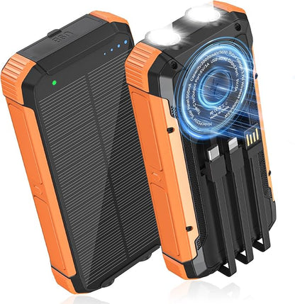 ERRBBIC Solar Charger Power Bank 20000mAh, Portable Wireless Charger, 15W Fast by ERRBBIC
