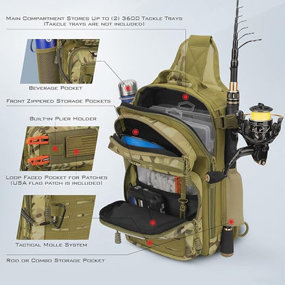 KastKing BlowBak Tactical Sling Tackle Bag-Lightweight Fishing Backpack Storge - Image 5