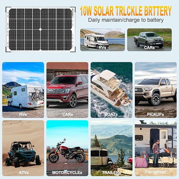 SOLPERK 30W Solar Battery Charger Solar Battery Maintainer + Upgrade 10A MPPT - Image 6
