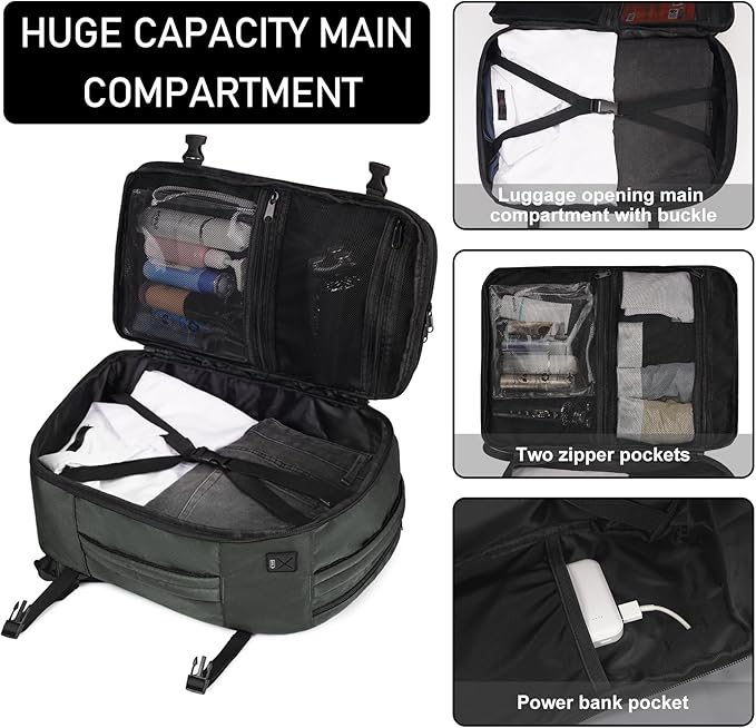 ECOHUB Travel Backpack 18x14x8 Spirit Airlines Personal Item Bag Carry On - Image 5
