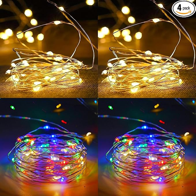 4-Pack 50 LED Fairy Lights Battery Operated by EXF