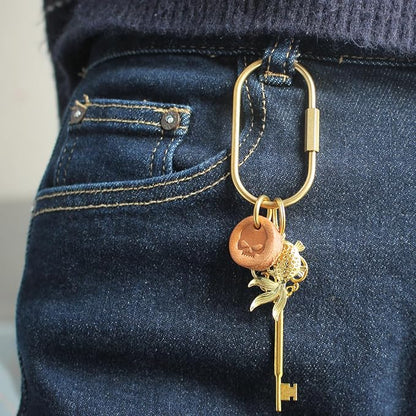 CMVFYL 10 Pcs Gold Brass Key Rings, Small Locking Carabiner Clip Keychain - Image 8