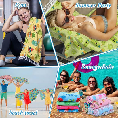 Peryiter 24 Pack Microfiber Oversize Turkish Beach Towel Set 12 Large Absorbent - Image 6