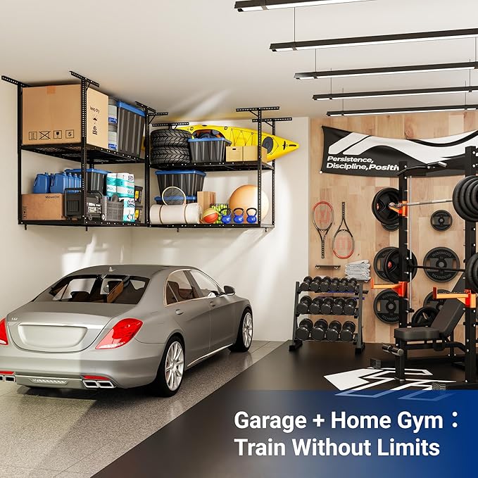 FLEXIMOUNTS 3x6 2-Tier Overhead Garage Storage Rack – Adjustable Heavy Duty - Image 8