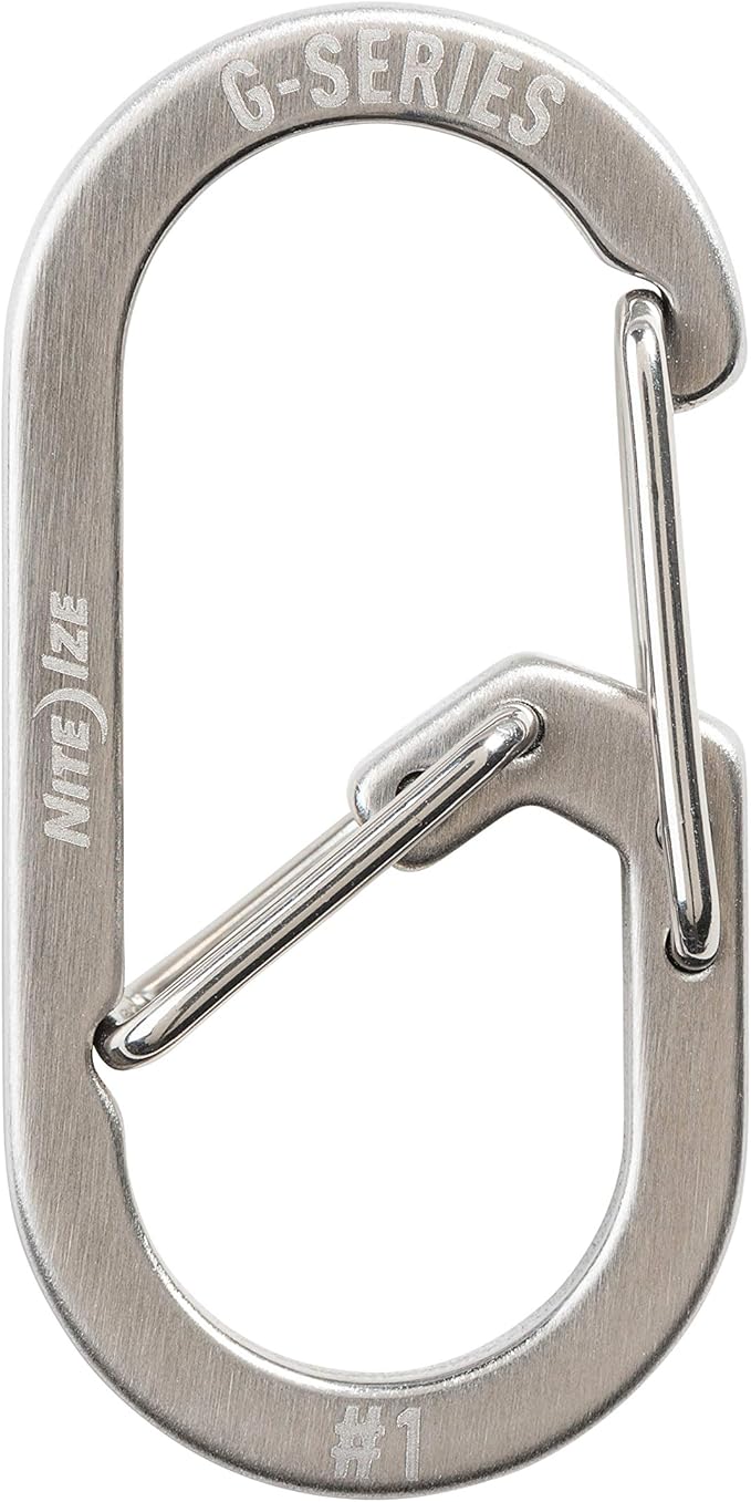 Nite IZE GS1-11-2R6 G-Series Dual Chamber Carabiner, Size #1, Stainless Steel - Image 2